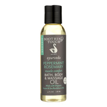 Load image into Gallery viewer, Soothing Touch Bath Body And Massage Oil - Organic - Ayurveda - Peppermint Rosemary - Muscle Comfort - 4 Oz