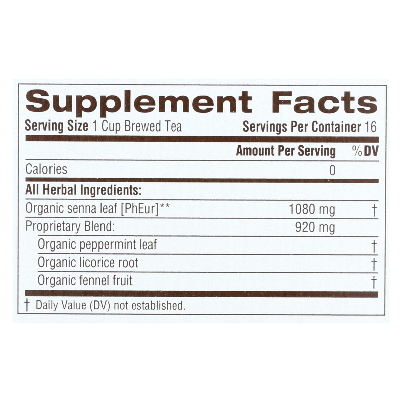 Traditional Medicinals Organic Smooth Tea - Senna Peppermint - 16 Bags