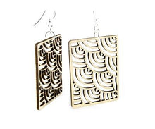 Load image into Gallery viewer, Green Tree Modern Square Earrings
