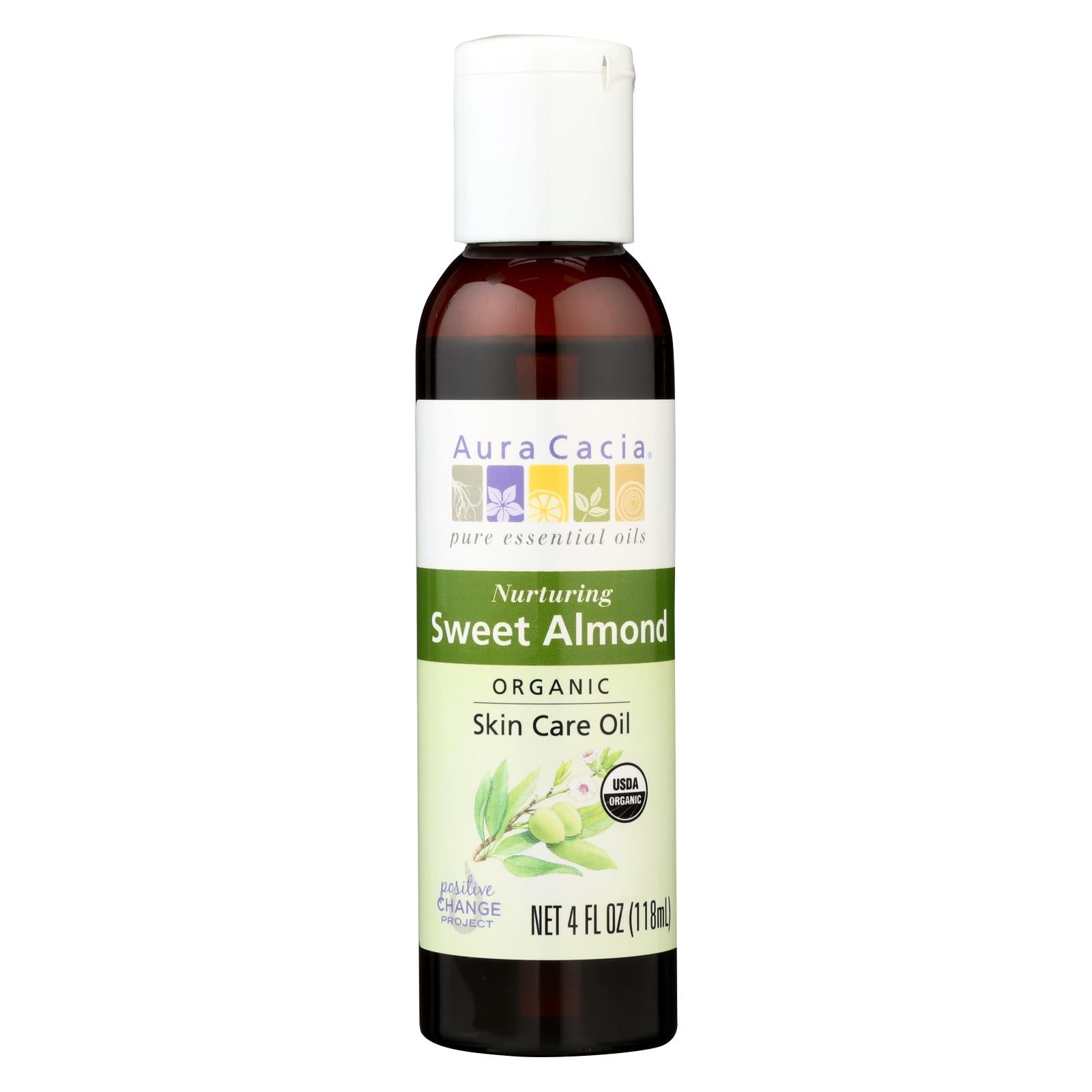 Aura Cacia - Organic Aromatherapy Sweet Almond Oil - 4 Fl Oz