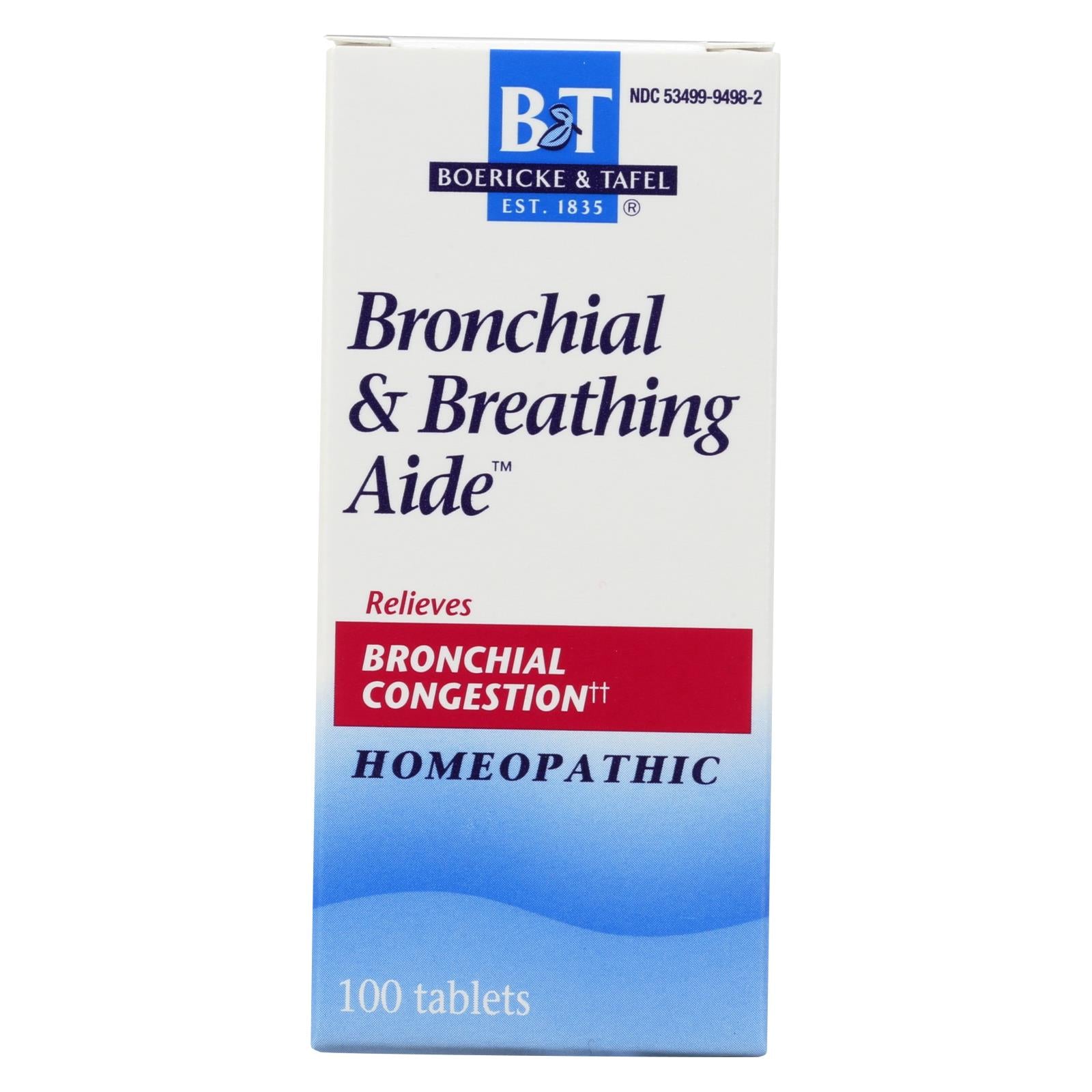 Boericke And Tafel - Bronchitis And Asthma Aide - 100 Tablets
