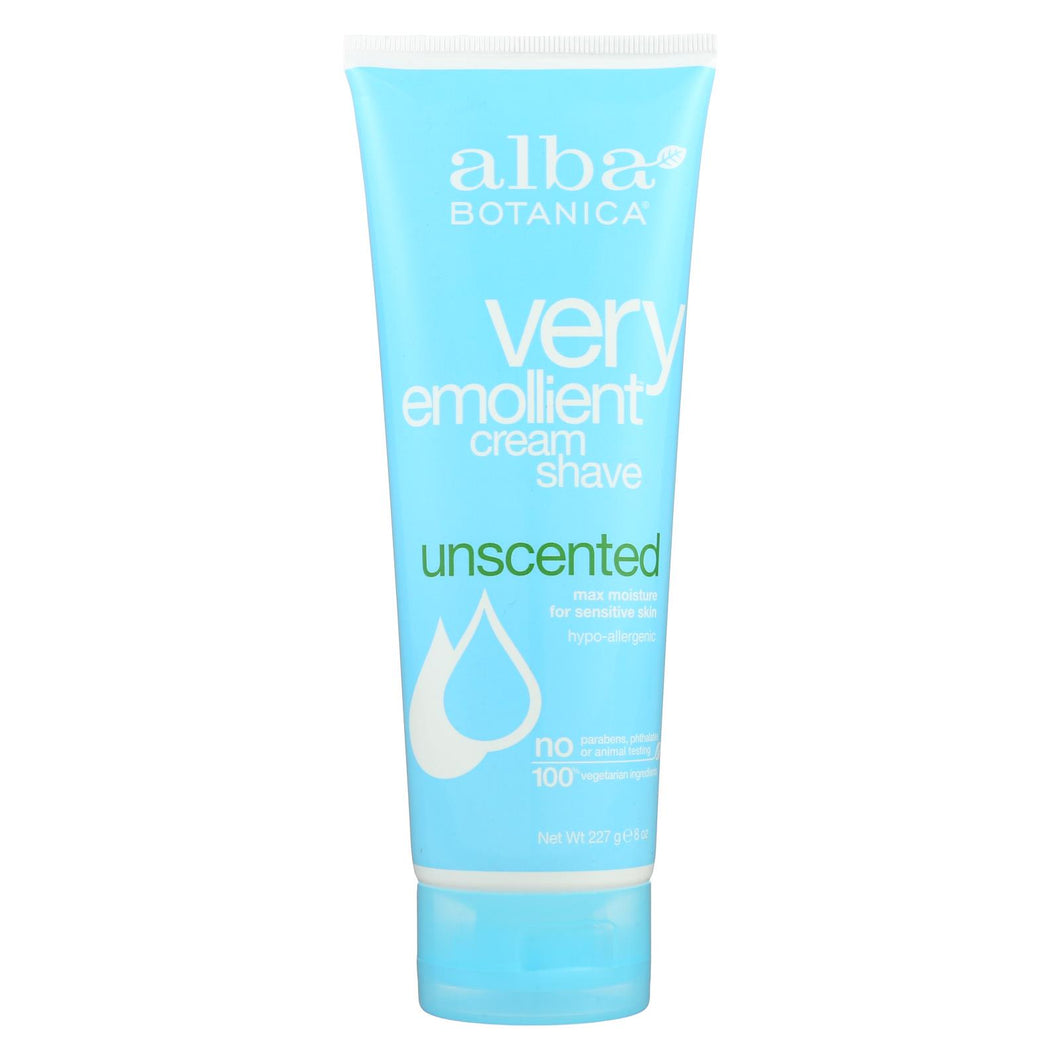 Alba Botanica - Very Emollient Natural Moisturizing Cream Shave Unscented - 8 Fl Oz