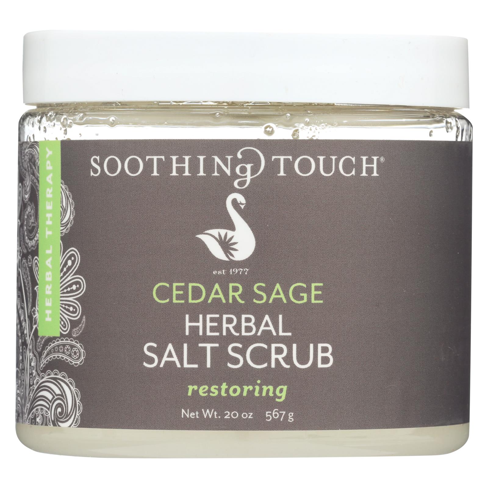 Soothing Touch Herbal Salt Scrub - Cedar Sage - 20 Oz