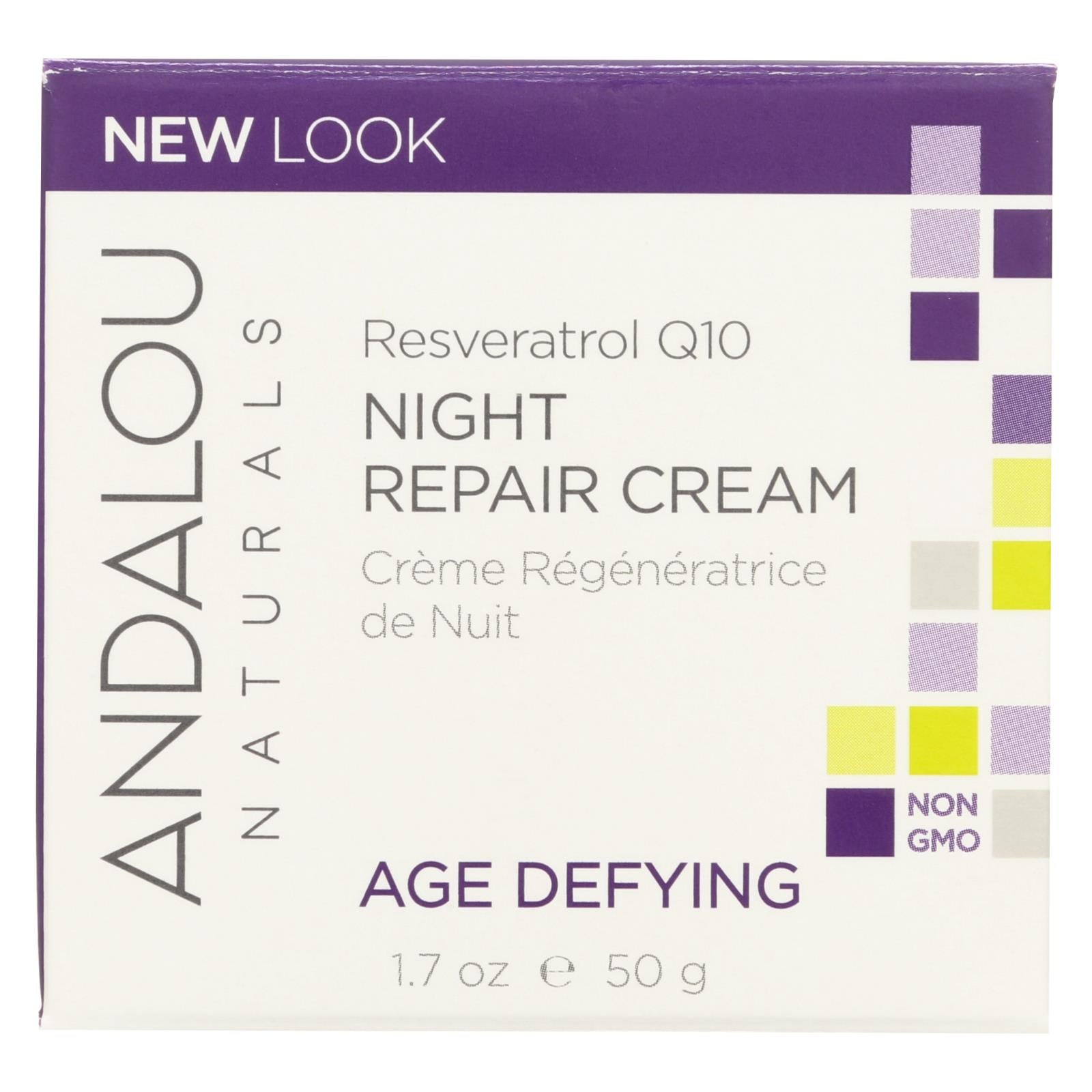 Andalou Naturals Resveratrol Q10 Night Repair Cream - 1.7 Fl Oz