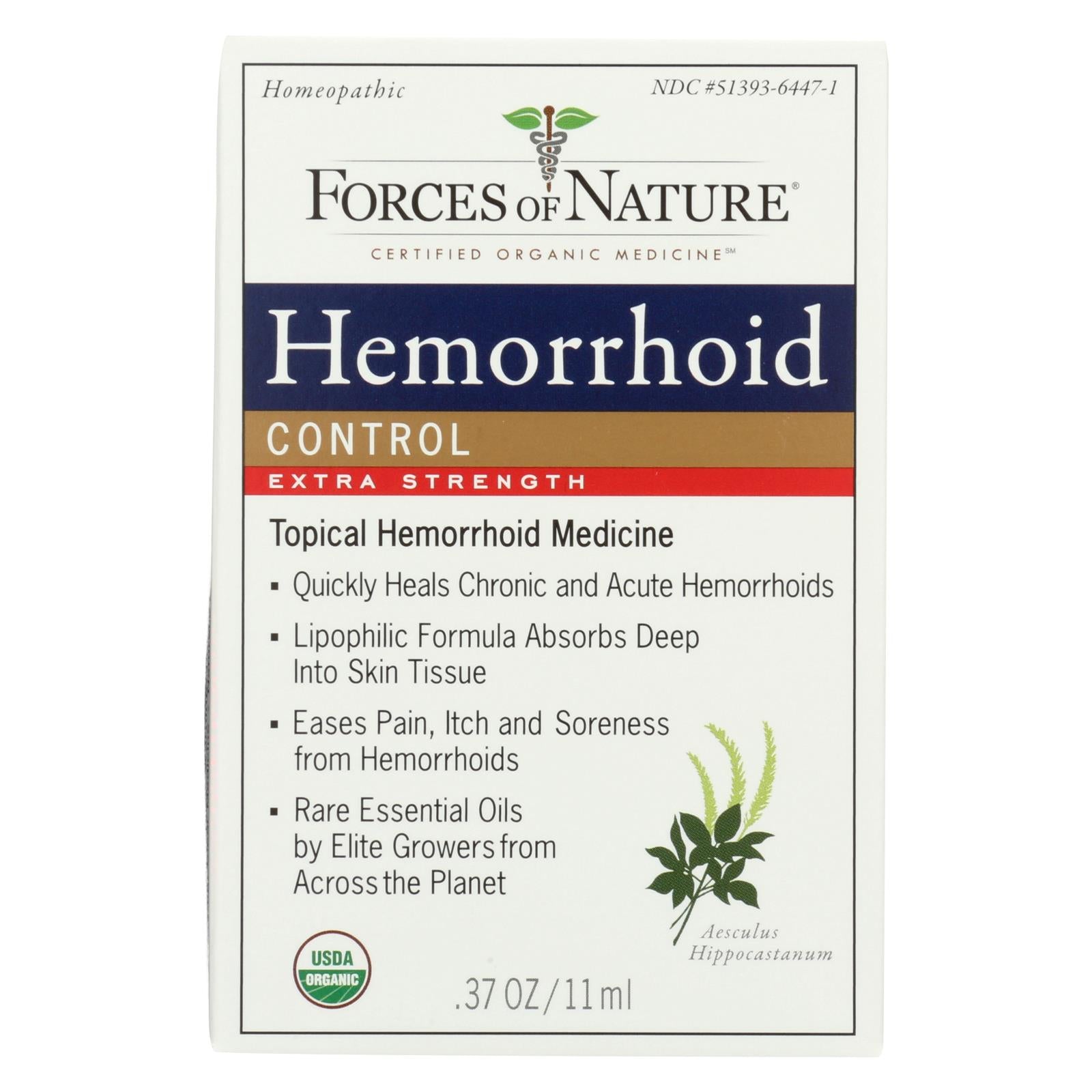 Forces Of Nature - Organic Hemorrhoid Control - Extra Strength - 11 Ml