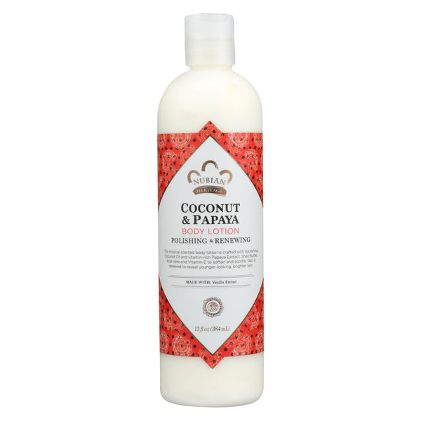 Nubian Heritage Lotion - Coconut And Papaya - 13 Oz