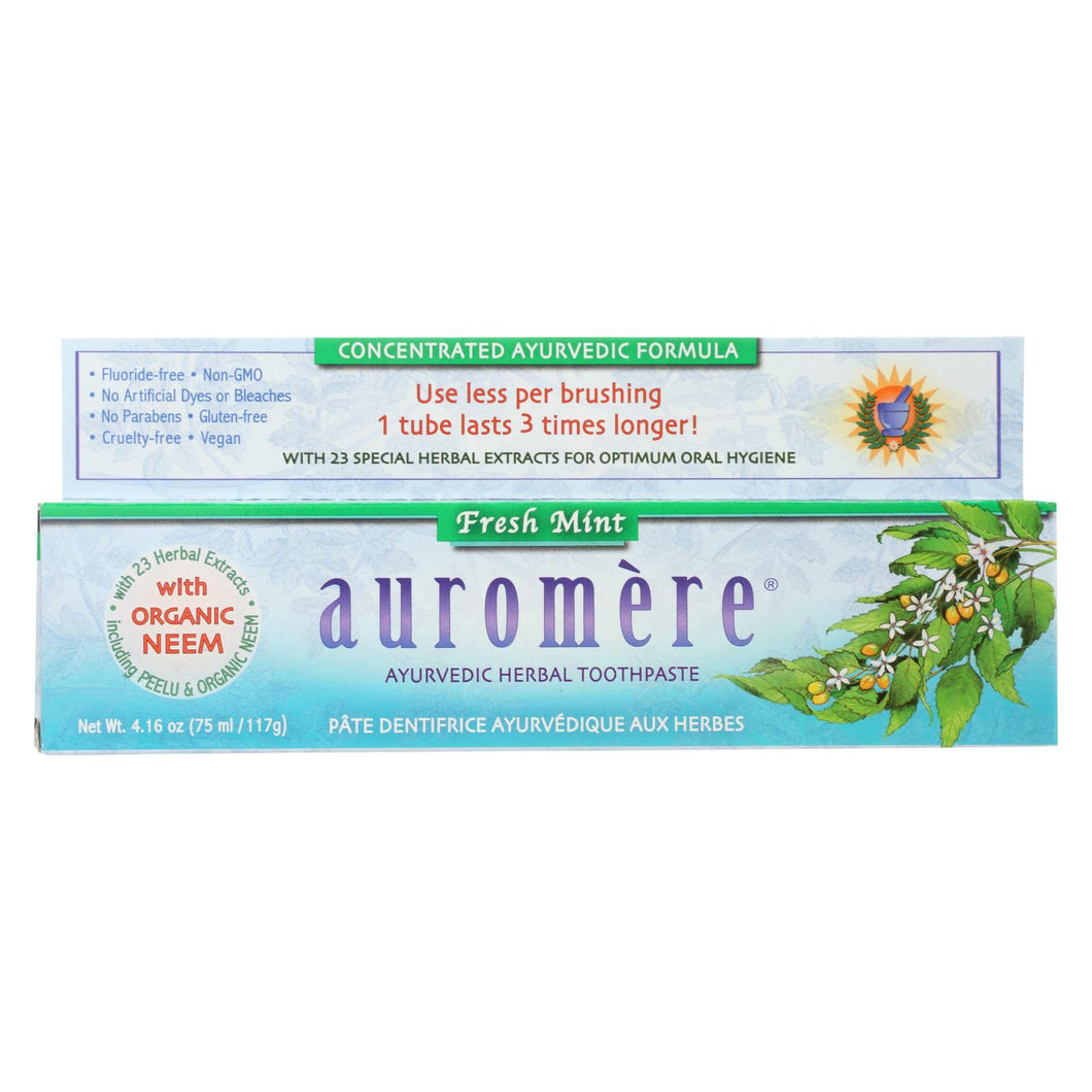 Auromere Toothpaste - Fresh Mint - 4.16 Oz.