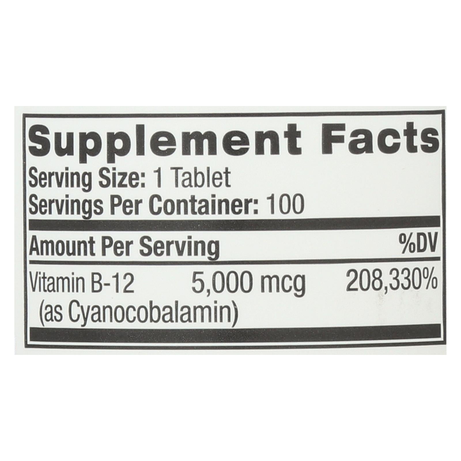 Natrol Fast Dissolving Vitamin B12 - 5000 Mcg - 100 Tabs
