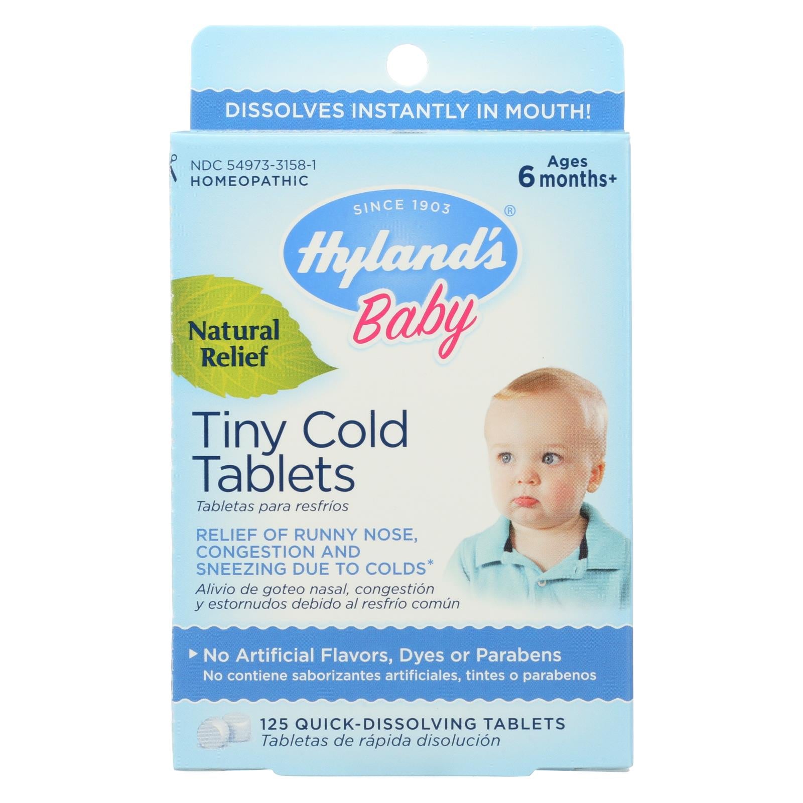 Hylands Homeopathic Baby Tiny Cold Tablets - 125 Tablets