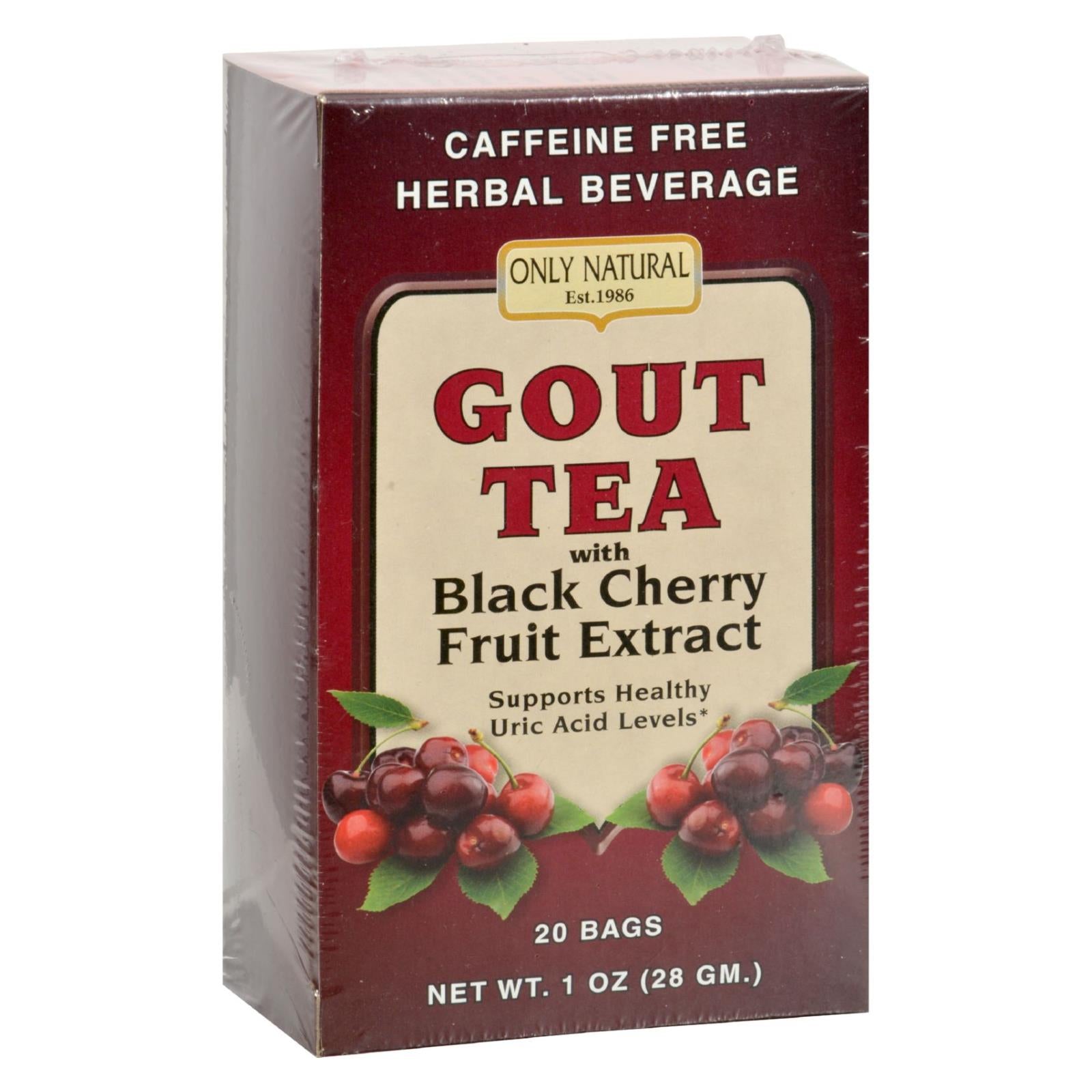Only Natural Gout Tea - Black Cherry Fruit Extract - 20 Bags