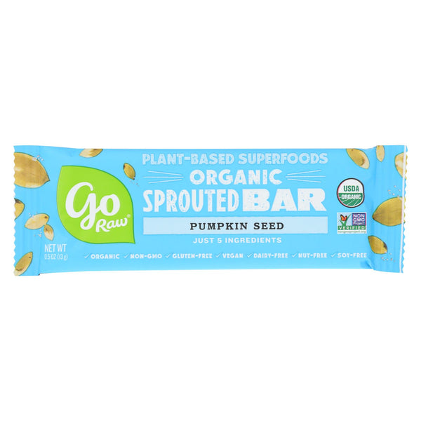 Go Raw - Organic Sprouted Bar - Pumpkin Seed  - Quantity: 10