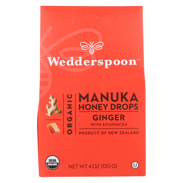 Wedderspoon Drops - Organic - Manuka - 15+ - Ginger - 4 Oz