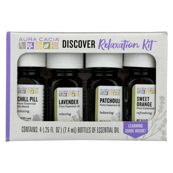 Aura Cacia - Discover Relaxation Essential Oil Kit - Each Of - 4-0.25 Fl Oz.