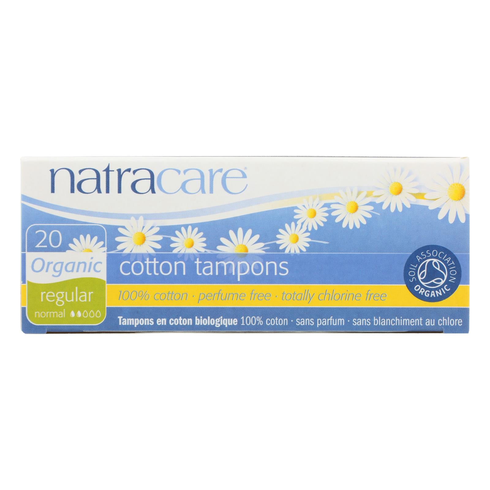Natracare 100% Organic Cotton Tampons Regular - 20 Tampons