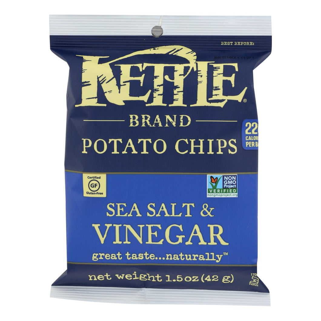 Kettle Brand Potato Chips - Sea Salt And Vinegar - 1.5 Oz - Case Of 24