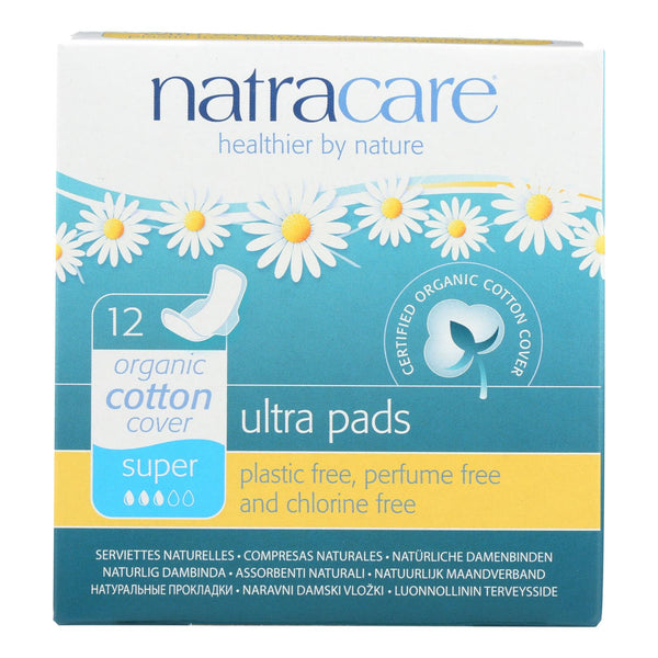 Natracare Natural Ultra Pads W-wings Super W-organic Cotton Cover  - 12 Pack