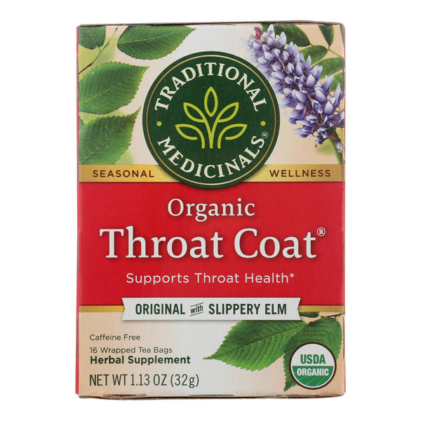 Traditional Medicinals Organic Throat Coat Herbal Tea - Caffeine Free - 16 Bags