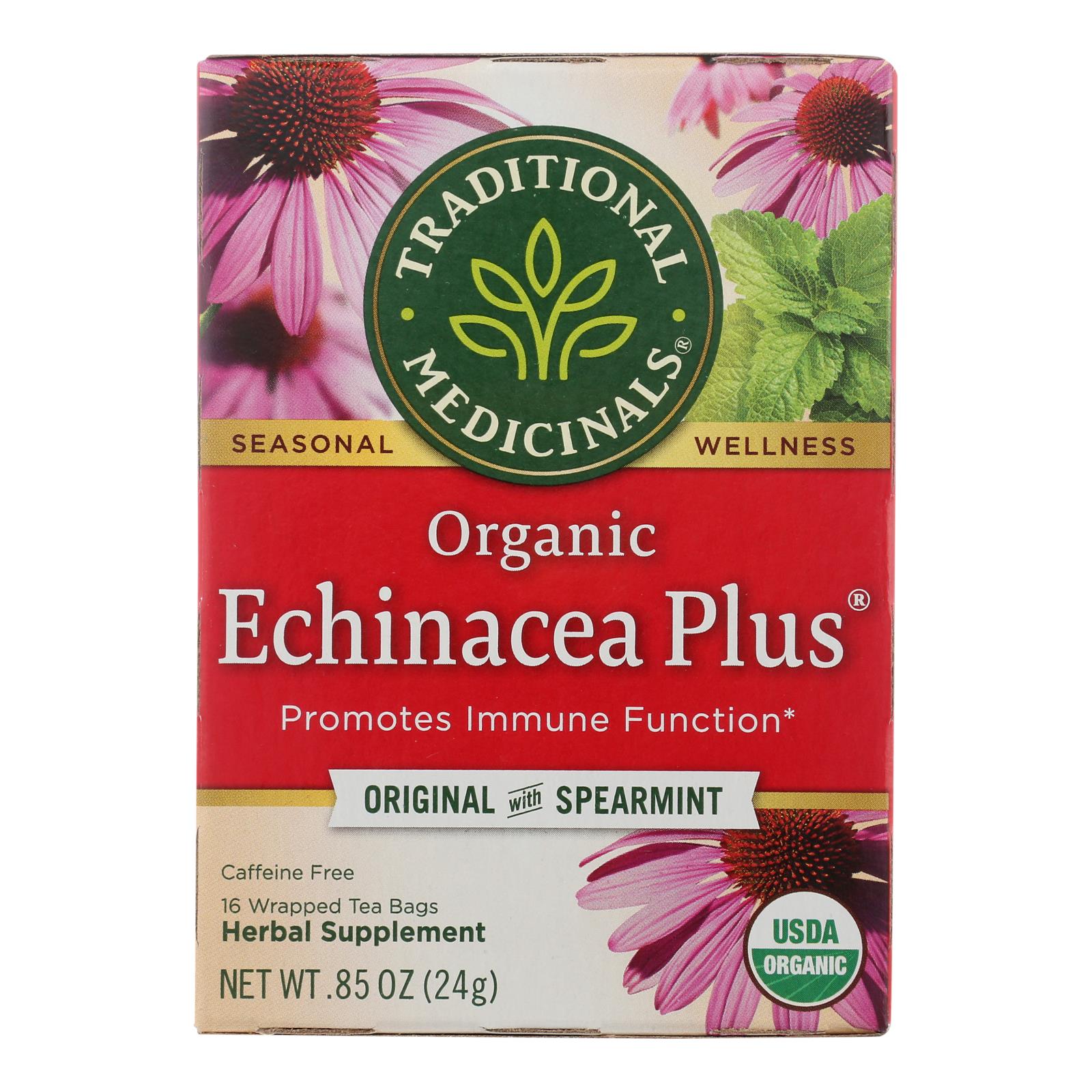 Traditional Medicinals Organic Echinacea Plus Tea - Caffeine Free - 16 Bags