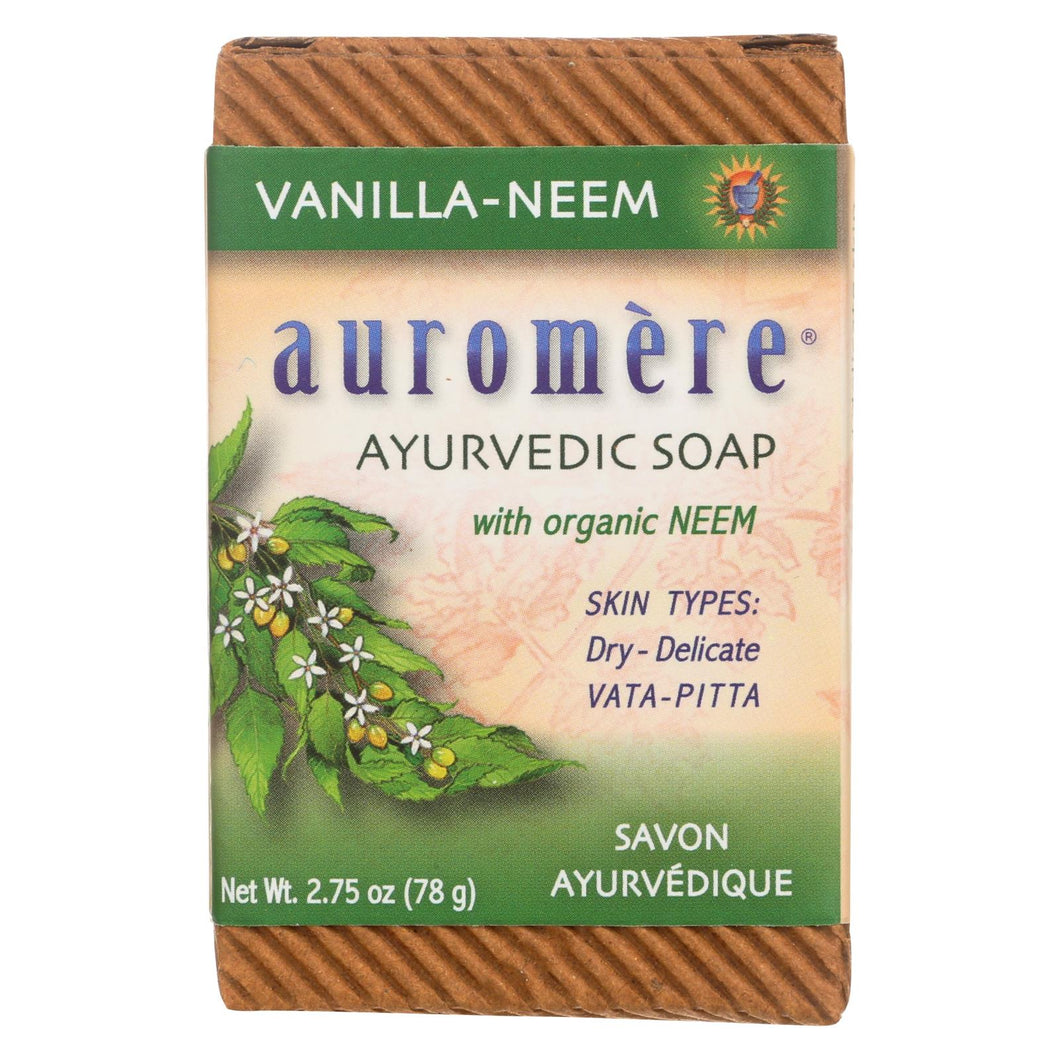 Auromere Bar Soap - Ayurvedic - Vanilla Neem - 2.75 Oz