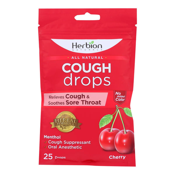 Herbion Naturals - Cough Drops Cherry - 1 Each - 25 Ct
