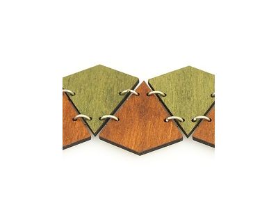 Green Tree Wooden Diamond-Cut Bracelet