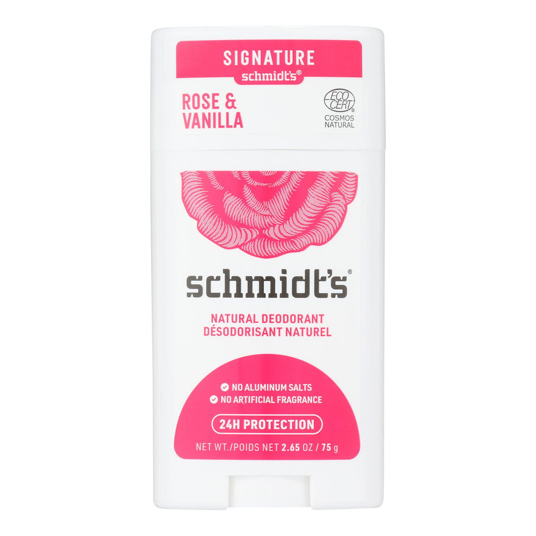 Schmidt's - Deodorant Rose&vanilla Stk - 1 Each - 2.65 Oz