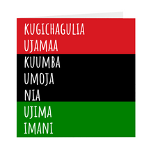Load image into Gallery viewer, Kwanzaa Nguzo Saba Blank Cards (Pack Of 5)
