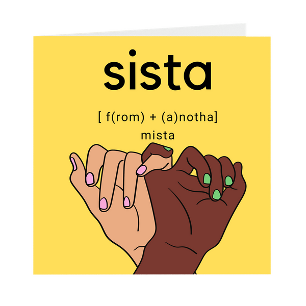 Sista From Anotha Mista Blank Cards (Pack Of 5)