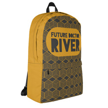 Load image into Gallery viewer, Future Doctor Geometric Mustard &amp; Dark Grey Backpack | Personalized &amp; Customizable Name
