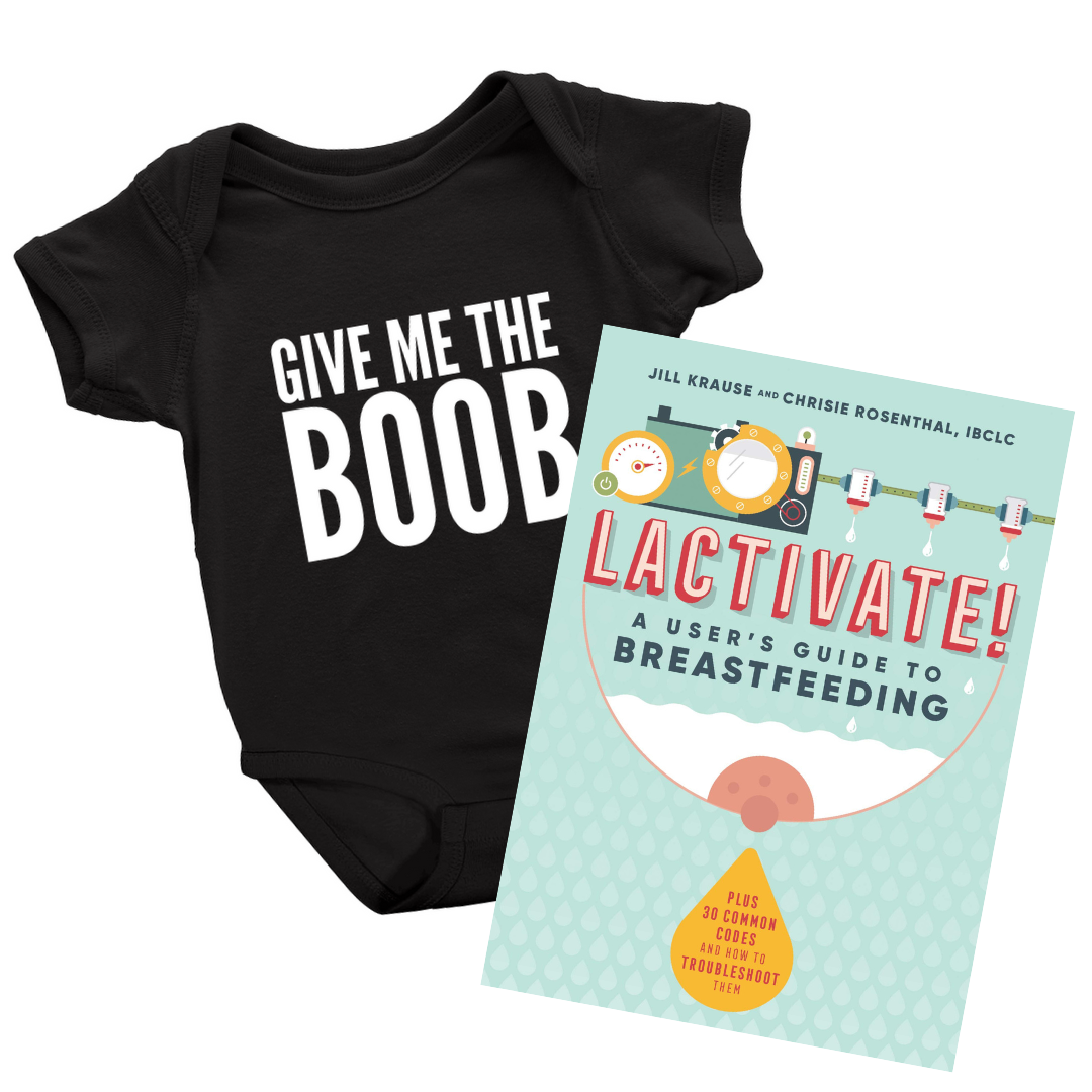 Lactivate! Book & Give Me The Boob Short Sleeve Baby Bodysuit