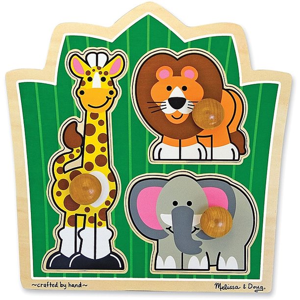 Jungle Friends (Safari) Jumbo Knob Puzzle Melissa & Doug